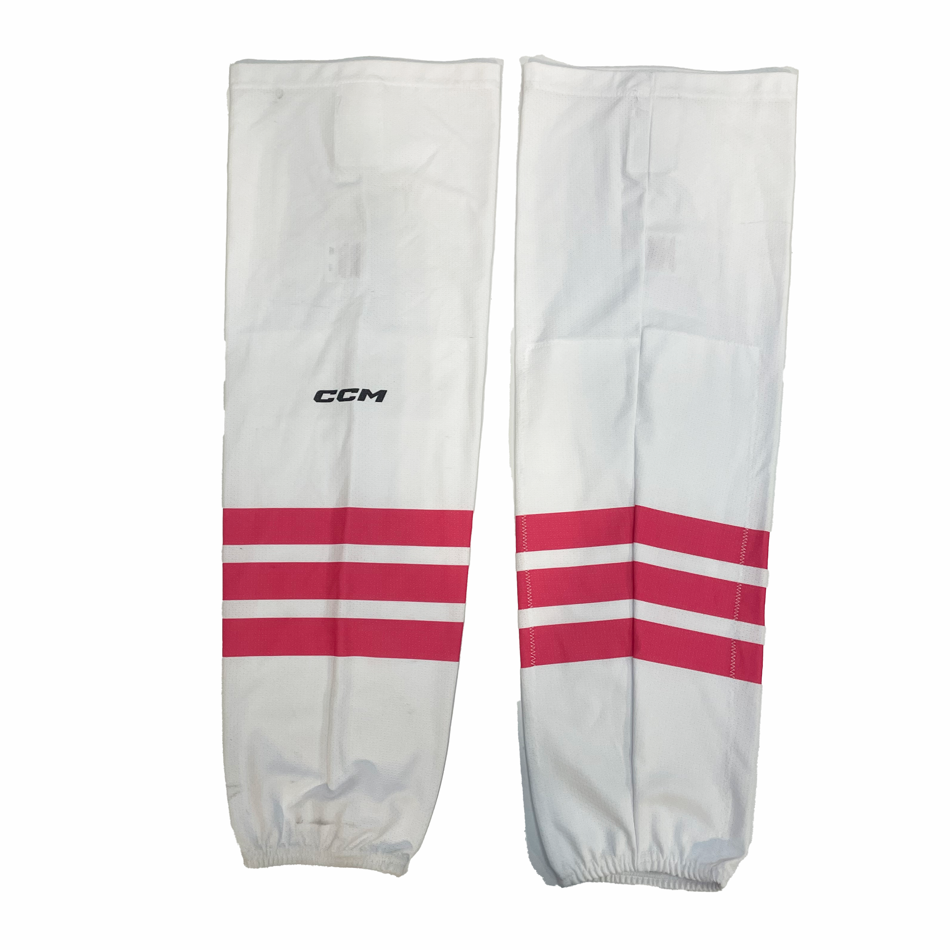 WHL - Chaussettes de hockey CCM d'occasion (blanches/roses)